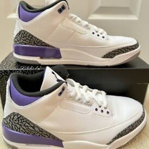 Nike Air Jordan 3 Retro Dark Iris Men's Sz 12 White Purple Black CT8532-105